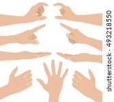 collage of woman hands on white ... | Shutterstock .eps vector #493218550