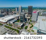 Small photo of May 28, 2022 - Louisville, Kentucky, USA: Aerial view of downtown Louisville, Kentucky. Louisville is the largest city in Kentucky and the 29th most-populous city in the United States.