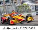 Small photo of August 06, 2022 - Nashville, TN, USA: ROMAIN GROSJEAN (28) of Geneva, Switzerland travels through the turns during a practice for the Big Machine Music City Grand Prix on the Streets Of Nashville