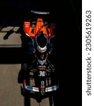 Small photo of May 19, 2023-Indianapolis, IN: The Rahal Letterman Lanigan Racing Honda crew roll out their race car to pit road before a practice for the Indianapolis 500 at the Indianapolis Motor Speedway