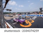 Small photo of July 17, 2023 - Loudon, NH, USA: NASCAR Cup Driver Alex Bowman (48) races for position for the Crayon 301 at the New Hampshire Motor Speedway in Loudon NH.