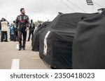 Small photo of August 07, 2023 - Brooklyn, MI, USA: NASCAR Cup Series Driver, Corey LaJoie (7) takes to the track after a rain delay for the FireKeppers 400 at the Michigan International Speedway in Brooklyn MI.