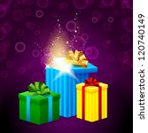 set of gift boxes with... | Shutterstock .eps vector #120740149