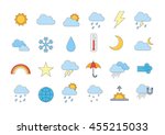 set of 24 weather forecast... | Shutterstock .eps vector #455215033