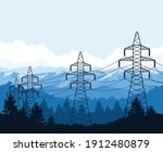 tangent towers in mountains ... | Shutterstock .eps vector #1912480879