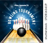 bowling tournament flyer... | Shutterstock .eps vector #1928161619