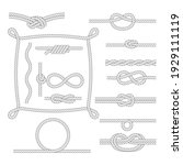 figured rope frames  knots and... | Shutterstock .eps vector #1929111119