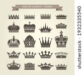 heraldic crowns set  monarchy... | Shutterstock .eps vector #1932335540