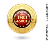 iso 45001 certified medal  ... | Shutterstock .eps vector #1933860896