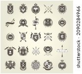 set of heraldic blazon   coat... | Shutterstock .eps vector #2090284966