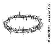 crown of thorns  biblical... | Shutterstock .eps vector #2112614570