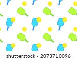 pickleball cover pattern.... | Shutterstock .eps vector #2073710096