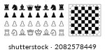 Chess Icons And Chessboard....