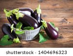 Frsh organic eggplant on the table