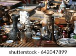 Small photo of Bric-a-brac, vases, antiques,Planpalais flea market,Geneva,Switzerland