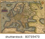 Antique Map Of Europe   By...