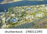 Small photo of Aerial view of SeaWorld, a marine life theme park in San Diego Bay in Southern California, United States of America. A view of the killer whale shamu stadium and the entire park in Mission Bay.