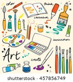 colorful art supplies icons | Shutterstock .eps vector #457856749