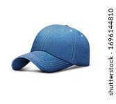 denim baseball cap  uniform cap ... | Shutterstock .eps vector #1696144810