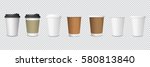 set of paper coffee cups on... | Shutterstock .eps vector #580813840