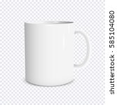 Realistic White Cup Isolated On ...