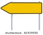 Yellow Orange Road Sign . Arrow ...