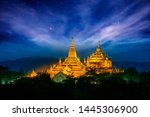 Thatbyinnyu Pahto, Bagan, Myanmar , Night view of great padogas in Bagan, Myanmar