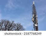 Small photo of Television and Radiocommunication big Antenna Close up - Sveta Gora Nova Gorica Slovenia
