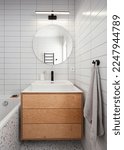 Small photo of modern bathroom wtih ply furniture