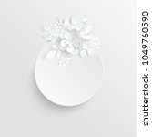 paper flower. white roses cut... | Shutterstock .eps vector #1049760590