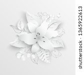 paper flower. white lilies cut... | Shutterstock .eps vector #1365922613