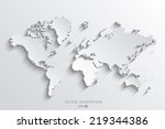 image of a vector world map | Shutterstock .eps vector #219344386