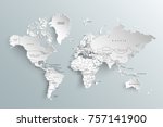 world map paper. political map... | Shutterstock .eps vector #757141900