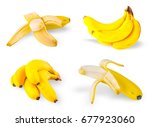set bananas isolated on white... | Shutterstock . vector #677923060