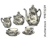 Tea Pot    Vintage Engraved...