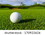 Golfball On Grass Infront Of...