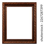 Small photo of Antique coper frame isolated on the white background.