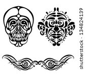 set of black tattoo | Shutterstock .eps vector #134824139