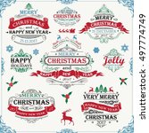 set christmas wishes banner... | Shutterstock .eps vector #497774749