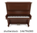 Brown Upright Piano Isolated On ...
