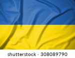 ukraine flag on soft and smooth ... | Shutterstock . vector #308089790