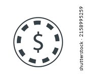 casino chip sign thin line icon.... | Shutterstock .eps vector #2158995259
