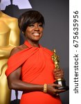 Small photo of LOS ANGELES, CA - FEBRUARY 26, 2017: Viola Davis in the photo room at the 89th Annual Academy Awards at Dolby Theatre, Los Angeles