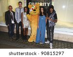 Small photo of Kevin Pietersen, Alexandra Burke, Tamara Ecclestone and Chipmunk pose in Debenhams shop window in aid of Children in Need, Oxford Street, London. 09/11/2011 Picture by: Steve Vas / Featureflash