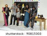 Small photo of Kevin Pietersen, Alexandra Burke, Tamara Ecclestone and Chipmunk pose in Debenhams shop window in aid of Children in Need, Oxford Street, London. 09/11/2011 Picture by: Steve Vas / Featureflash