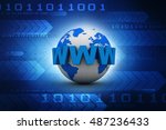 3d rendering word www is... | Shutterstock . vector #487236433