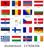 sticker flags  europe  1 of 3 . ... | Shutterstock .eps vector #117636106