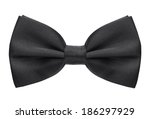 Black bow tie on the white background