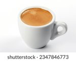 Cup of espresso on white background