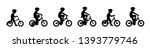 set of boys riding bike.... | Shutterstock .eps vector #1393779746